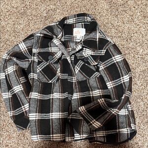 Gianni Bini Black and White Plaid Coat